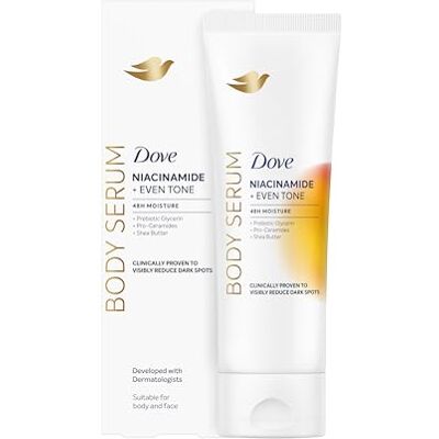 Dove Feuchtigkeitsserum Niacinamid Even Tone, Für Fahle Haut mit Hyperpigmentierung, Reduzierte Dunkle Flecken, 48H Feuchtigkeit, Strahlende Haut, Mit Niacinamid und Präbiotischem Glycerin, 200 ml Dove Feuchtigkeitsserum Niacinamid Even Tone, Für Fahle Haut mit Hyperpigmentierung, Reduzierte Dunkle Flecken, 48H Feuchtigkeit, Strahlende Haut, Mit Niacinamid und Präbiotischem Glycerin, 200 ml