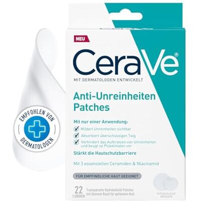 CeraVe Anti-Unreinheiten Patches Transparente Anti-Pickel-Pflaster für unreine und zu Akne neigende Haut CeraVe Anti-Unreinheiten Patches Transparente Anti-Pickel-Pflaster für unreine und zu Akne neigende Haut