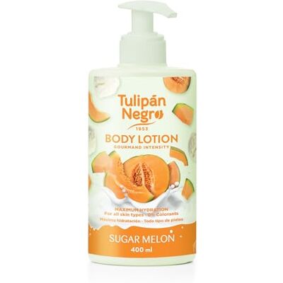 TULIPAN NEGRO Tulpe schwarz Körperlotion mit Dosierer Sugar Melon, maximale Feuchtigkeitszufuhr 400 ml, intensiv parfümiert und für alle Hauttypen TULIPAN NEGRO Tulpe schwarz Körperlotion mit Dosierer Sugar Melon, maximale Feuchtigkeitszufuhr 400 ml, intensiv parfümiert und für alle Hauttypen