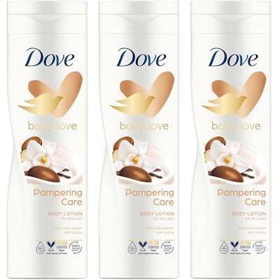 Dove Body Love Feuchtigkeitsspendende Körperlotion Restoring Care, Für Trockene Haut, Weiche und Genährte Haut, Intensive Feuchtigkeit, Mit Kokosöl und Mandelmilch, 3x 400 ml Dove Body Love Feuchtigkeitsspendende Körperlotion Restoring Care, Für Trockene Haut, Weiche und Genährte Haut, Intensive Feuchtigkeit, Mit Kokosöl und Mandelmilch, 3x 400 ml