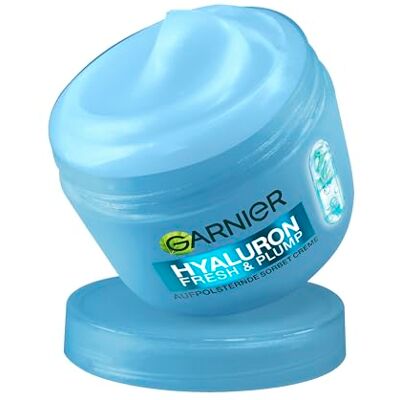 Garnier Hyaluron Fresh & Plump Aufpolsternde Sorbet Creme – Gesichtspflege mit Hyaluronsäure & 4% Niacinamid für prallere Haut – Feuchtigkeitscreme für glatteren & ebenmäßigen Teint – 85ml Garnier Hyaluron Fresh & Plump Aufpolsternde Sorbet Creme – Gesichtspflege mit Hyaluronsäure & 4% Niacinamid für prallere Haut – Feuchtigkeitscreme für glatteren & ebenmäßigen Teint – 85ml