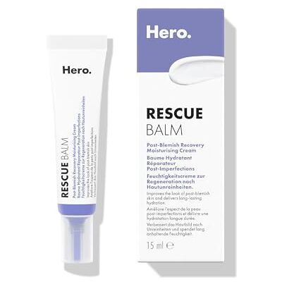 HERO COSMETICS Rescue Balm – nach Unreinheiten Creme zur Regeneration, Feuchtigkeitspflege für unreine Haut, sensitiv, dermatologisch getestet, super mit Pickel Patches, 15 ml HERO COSMETICS Rescue Balm – nach Unreinheiten Creme zur Regeneration, Feuchtigkeitspflege für unreine Haut, sensitiv, dermatologisch getestet, super mit Pickel Patches, 15 ml