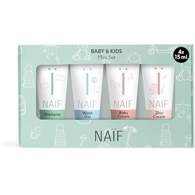 Naïf Babypflege Mini-Kit 4x15ml für Baby und Kind Natürliche Inhaltsstoffe Naïf Babypflege Mini-Kit 4x15ml für Baby und Kind Natürliche Inhaltsstoffe