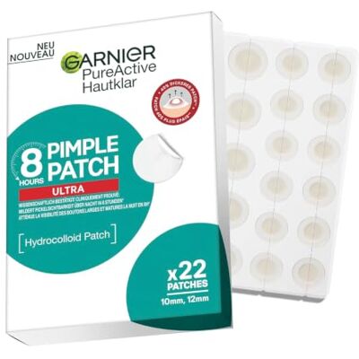 Garnier Hautklar Pimple Patches Ultra – Hydrokolloid Pickel Patches gegen Unreinheiten – Pickelpflaster mildern Sichtbarkeit von Pickeln in 8 Stunden – Schutz vor Bakterien & Ausdrücken – 22 Stück Garnier Hautklar Pimple Patches Ultra – Hydrokolloid Pickel Patches gegen Unreinheiten – Pickelpflaster mildern Sichtbarkeit von Pickeln in 8 Stunden – Schutz vor Bakterien & Ausdrücken – 22 Stück