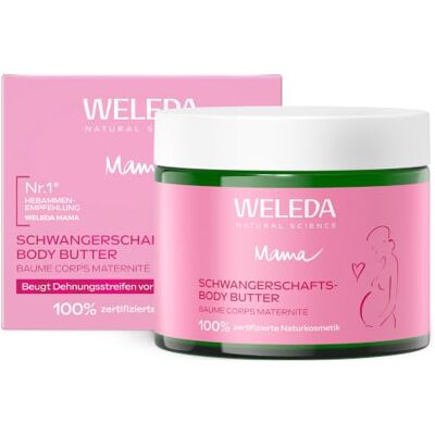 WELEDA Schwangerschaft Body Butter 150ml Dehnungsstreifen vegan Bio Babybauch-Massage Körperbutter beugt Dehnungsstreifen vor Sheabutter Kakaobutter Bio Narbenpflege Schwangerschaftspflege Mama WELEDA Schwangerschaft Body Butter 150ml Dehnungsstreifen vegan Bio Babybauch-Massage Körperbutter beugt Dehnungsstreifen vor Sheabutter Kakaobutter Bio Narbenpflege Schwangerschaftspflege Mama