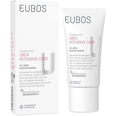 EUBOS UREA INTENSIVE CARE 5% UREA Gesichtscreme 50ml Feuchtigkeitspflege für trockene, spannende Haut, Beruhigend und glättend, Hautverträglichkeit dermatologisch bestätigt EUBOS UREA INTENSIVE CARE 5% UREA Gesichtscreme 50ml Feuchtigkeitspflege für trockene, spannende Haut, Beruhigend und glättend, Hautverträglichkeit dermatologisch bestätigt