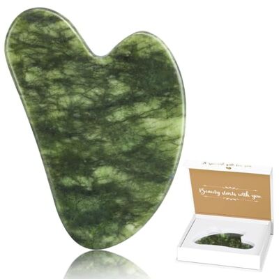Alyvisun Natürliche Grüne Jade Gua Sha, für Hals- und Körper gesichts GuaSha Stein, Linderung von Schwellungen und Verbesserung der Kinnlinie mit Benutzerhandbuch, Hautpflegegeschenk für Frauen Alyvisun Natürliche Grüne Jade Gua Sha, für Hals- und Körper gesichts GuaSha Stein, Linderung von Schwellungen und Verbesserung der Kinnlinie mit Benutzerhandbuch, Hautpflegegeschenk für Frauen