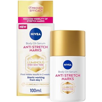 NIVEA LUMINOUS630® Oil Körperserum Even Skin Tone Anti Stretch Marks, 100ml NIVEA LUMINOUS630® Oil Körperserum Even Skin Tone Anti Stretch Marks, 100ml