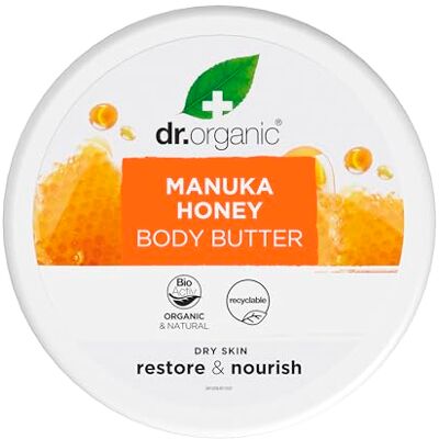 Dr.Organic Dr Organic Manuka-Honig-Körperbutter, Feuchtigkeitsspendend, Trockene Haut, Für Männer, Für Frauen, Natürlich, Vegetarisch, Tierversuchsfrei, Paraben- & SLS-frei, Bio, 200ml Dr.Organic Dr Organic Manuka-Honig-Körperbutter, Feuchtigkeitsspendend, Trockene Haut, Für Männer, Für Frauen, Natürlich, Vegetarisch, Tierversuchsfrei, Paraben- & SLS-frei, Bio, 200ml