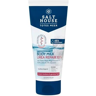 Salthouse Totes Meer Therapie Body Milk Urea Repair 10%, reichhaltige Inhaltsstoffe zur effizienten Juckreizberuhigung, für extrem trockene Haut, 200ml Salthouse Totes Meer Therapie Body Milk Urea Repair 10%, reichhaltige Inhaltsstoffe zur effizienten Juckreizberuhigung, für extrem trockene Haut, 200ml