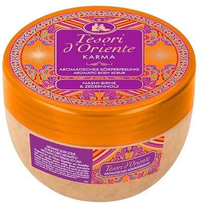 Tesori d'Oriente Körperpeeling Karma Nashi-Blüte & Zedernholz 300 ml Aromatisches Körperpeeling für ein Wellness-Ritual für Körper & Sinne. Tesori d'Oriente Körperpeeling Karma Nashi-Blüte & Zedernholz 300 ml Aromatisches Körperpeeling für ein Wellness-Ritual für Körper & Sinne.