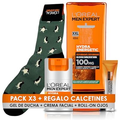 L'Oréal Hydra Energetic Feuchtigkeitscreme, Anti-Müdigkeit, 24 Stunden, Roll-On Augen mit Eis-Effekt, Anti-Beutel und Augenringe, Duschgel für Herren, Hydra Energetic L'Oréal Hydra Energetic Feuchtigkeitscreme, Anti-Müdigkeit, 24 Stunden, Roll-On Augen mit Eis-Effekt, Anti-Beutel und Augenringe, Duschgel für Herren, Hydra Energetic