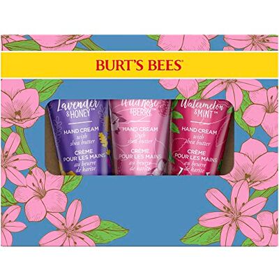 Burt's Bees Handcreme-Geschenkset mit Shea Butter, Lavendel und Honig, Wildrose und Beere und Wassermelone und Minze 3er-Pack Burt's Bees Handcreme-Geschenkset mit Shea Butter, Lavendel und Honig, Wildrose und Beere und Wassermelone und Minze 3er-Pack