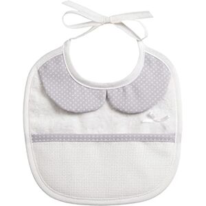 Filet Baby-Lätzchen aus Weichem Weißem Frottee und Taubengrauem Kragen, Aida-Tasche zum Besticken, Schützt vor Füttern, Spucken und Einspeicheln, 100% Made in Italy, Farbe Grau Filet Baby-Lätzchen aus Weichem Weißem Frottee und Taubengrauem Kragen, Aida-Tasche zum Besticken, Schützt vor Füttern, Spucken und Einspeicheln, 100% Made in Italy, Farbe Grau