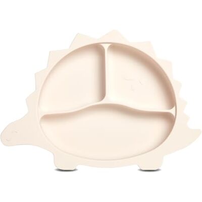 wencolino Kinderteller rutschfest mit Saugnapf Esslernteller „Dino“ aus lebensmittelechtem Silikon Teller für Kinder Teller Baby – B26,5cm x L18,8cm x H3,2cm – BLW baby led weaning Zubehör beige wencolino Kinderteller rutschfest mit Saugnapf Esslernteller „Dino“ aus lebensmittelechtem Silikon Teller für Kinder Teller Baby – B26,5cm x L18,8cm x H3,2cm – BLW baby led weaning Zubehör beige