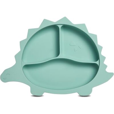 wencolino Kinderteller rutschfest mit Saugnapf Esslernteller „Dino“ aus lebensmittelechtem Silikon Teller für Kinder Teller Baby – B 26,5cm x L 18,8cm x H 3,2cm – BLW baby led weaning Zubehör mintgrün wencolino Kinderteller rutschfest mit Saugnapf Esslernteller „Dino“ aus lebensmittelechtem Silikon Teller für Kinder Teller Baby – B 26,5cm x L 18,8cm x H 3,2cm – BLW baby led weaning Zubehör mintgrün