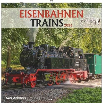 Alpha Eisenbahnen 2026 – Broschürenkalender 30x30 cm – Wandkalender & Bildkalender – Für Eisenbahn-Fans – 12 Lokomotiv-Motive – Mit Platz für Notizen, Feiertagen & Ferienterminen Alpha Eisenbahnen 2026 – Broschürenkalender 30x30 cm – Wandkalender & Bildkalender – Für Eisenbahn-Fans – 12 Lokomotiv-Motive – Mit Platz für Notizen, Feiertagen & Ferienterminen
