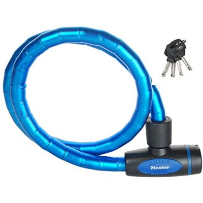 Master Lock Fahrradschloss Kabelschloss Schlüssel 1,8 m Stahlkabel Wetterfest Blau 8228EURDPROBLU Ideal für Fahrräder, Elektrisches Fahrradectric, Skateboards, Kinderwagen, Mähmaschine Master Lock Fahrradschloss Kabelschloss Schlüssel 1,8 m Stahlkabel Wetterfest Blau 8228EURDPROBLU Ideal für Fahrräder, Elektrisches Fahrradectric, Skateboards, Kinderwagen, Mähmaschine