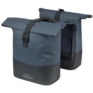 Basil Cove Fahrradtasche Gepäckträger Doppel – Mit MIK Adapterplatte – 28-32L – Wasserfest – Reflektierend – Recyceltes Material – 29X14.5X36 cm – Blau/Schwarz Basil Cove Fahrradtasche Gepäckträger Doppel – Mit MIK Adapterplatte – 28-32L – Wasserfest – Reflektierend – Recyceltes Material – 29X14.5X36 cm – Blau/Schwarz