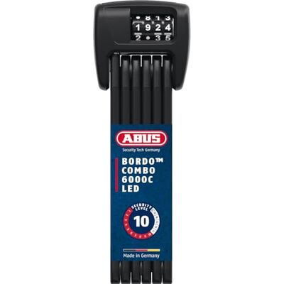 ABUS Faltschloss Bordo 6000C LED mit SH Schlosshalterung faltbares Fahrradschloss mit beleuchtetem Zahlencode -Sicherheitslevel 10 Länge 90 cm ABUS Faltschloss Bordo 6000C LED mit SH Schlosshalterung faltbares Fahrradschloss mit beleuchtetem Zahlencode -Sicherheitslevel 10 Länge 90 cm