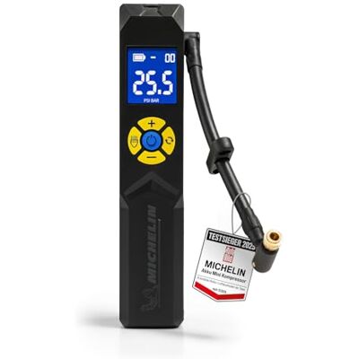 Michelin Air Power Mini 1 Li-Ionen Akku Mini-Kompressor kabellos – Elektrische Luftpumpe 9,9 bar mit Digitaldisplay, Auto-Stopp & LED für Auto, Fahrrad, E-Bike & Motorrad Michelin Air Power Mini 1 Li-Ionen Akku Mini-Kompressor kabellos – Elektrische Luftpumpe 9,9 bar mit Digitaldisplay, Auto-Stopp & LED für Auto, Fahrrad, E-Bike & Motorrad