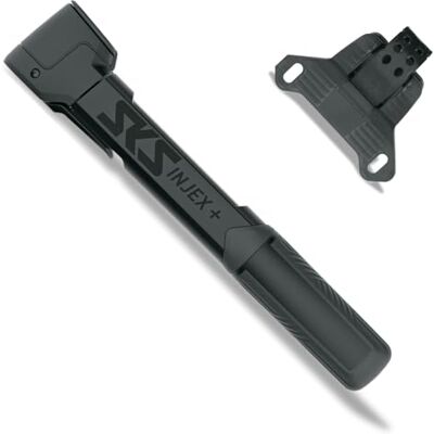 SKS GERMANY INJEX Plus Minipumpe, mit MV-Easy Kopf für AV/SV/DV-Ventile Fahrradpumpe für Unterwegs, Ergonomischer Griff, Zuschaltbare Teleskop-Funktion, Platzsparende Befestigung, schwarz SKS GERMANY INJEX Plus Minipumpe, mit MV-Easy Kopf für AV/SV/DV-Ventile Fahrradpumpe für Unterwegs, Ergonomischer Griff, Zuschaltbare Teleskop-Funktion, Platzsparende Befestigung, schwarz