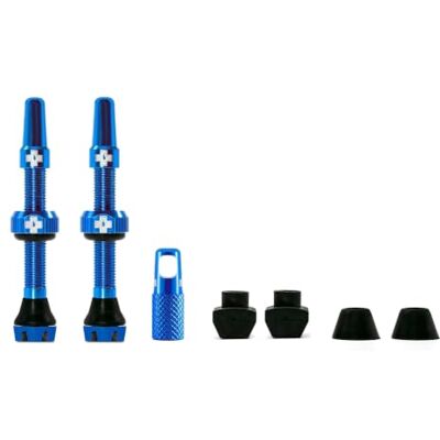 Muc-Off Blaue Presta Tubeless Ventile, 44 mm Hochwertige Anti-Leck Fahrradventile mit integriertem Werkzeug zum Entfernen des Ventilkerns Muc-Off Blaue Presta Tubeless Ventile, 44 mm Hochwertige Anti-Leck Fahrradventile mit integriertem Werkzeug zum Entfernen des Ventilkerns