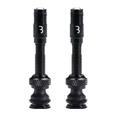 BBB Cycling CoreCap AL Tubeless-Ventilset – High-Performance Fahrradventile (2 Stück), 300% mehr Luftstrom, kein Verstopfen durch Dichtmittel, Presta auf Schrader kompatibel BTI-166 Schwarz 40mm BBB Cycling CoreCap AL Tubeless-Ventilset – High-Performance Fahrradventile (2 Stück), 300% mehr Luftstrom, kein Verstopfen durch Dichtmittel, Presta auf Schrader kompatibel BTI-166 Schwarz 40mm