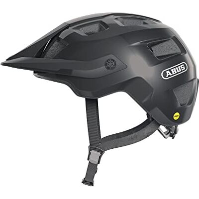 ABUS MTB-Helm MoTrip MIPS Fahrradhelm für einen sicheren Einstieg in den Mountainbikesport mit Aufprallschutz für Damen und Herren Schwarz Glänzend, Größe M ABUS MTB-Helm MoTrip MIPS Fahrradhelm für einen sicheren Einstieg in den Mountainbikesport mit Aufprallschutz für Damen und Herren Schwarz Glänzend, Größe M