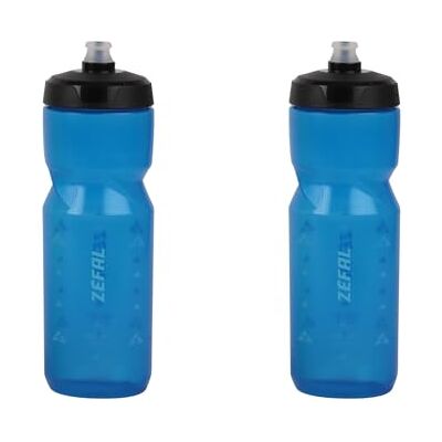 ZEFAL Set van twee Sense Soft 80 drinkfles voor fiets en mountainbike zachte en geurloze sportdrinkflessen BPA-vrije waterjerrycan siliconen fopspeen transparant blauw, 2 x 800 ml ZEFAL Set van twee Sense Soft 80 drinkfles voor fiets en mountainbike zachte en geurloze sportdrinkflessen BPA-vrije waterjerrycan siliconen fopspeen transparant blauw, 2 x 800 ml