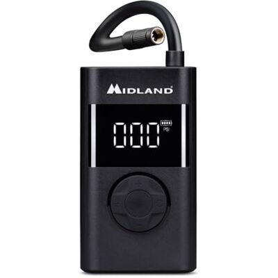 Midland Tragbarer Luftkompressor ENERPUMP, mit 150 PSI/10 Bar, Akku 4000 mAh + Powerbank, schnelles Aufpumpen für Motorrad, Fahrrad, Auto, Ball und Luftmatratze für Unterwegs Midland Tragbarer Luftkompressor ENERPUMP, mit 150 PSI/10 Bar, Akku 4000 mAh + Powerbank, schnelles Aufpumpen für Motorrad, Fahrrad, Auto, Ball und Luftmatratze für Unterwegs