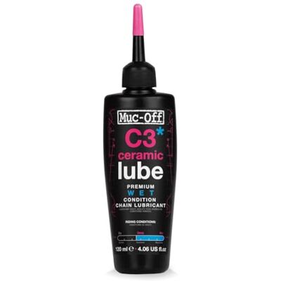 Muc-Off C3 Ceramic Wet Chain Lube Nass Kettenöl Fahrrad, 120 ml Premium Schmierfett Kettenfett, Kettenspray Fahrrad, Mit UV-Tracer-Farbstoff Für Nasse und Raue Wetterbedingungen Muc-Off C3 Ceramic Wet Chain Lube Nass Kettenöl Fahrrad, 120 ml Premium Schmierfett Kettenfett, Kettenspray Fahrrad, Mit UV-Tracer-Farbstoff Für Nasse und Raue Wetterbedingungen
