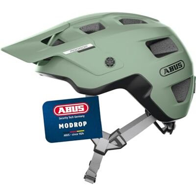 ABUS MTB-Helm MoDrop robuster Fahrradhelm mit guter Belüftung für Mountainbiker individuelle Passform Unisex Grün, M ABUS MTB-Helm MoDrop robuster Fahrradhelm mit guter Belüftung für Mountainbiker individuelle Passform Unisex Grün, M