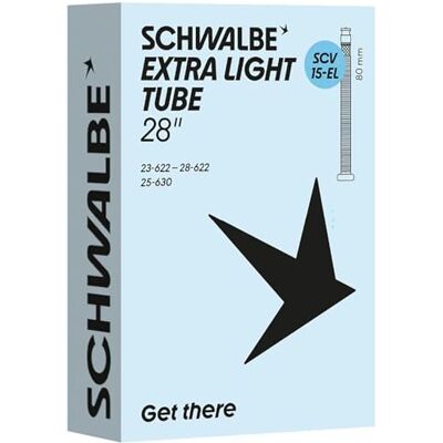Schwalbe Fahrradschlauch SCV15-EL EXTRA Light 23/28-622/630 IB Black 80mm Schwalbe Fahrradschlauch SCV15-EL EXTRA Light 23/28-622/630 IB Black 80mm