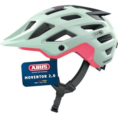 ABUS MTB-Helm Moventor 2.0 komfortabler Fahrradhelm fürs Gelände All-Mountain-Helm für Damen und Herren Mintgrün Matt, S ABUS MTB-Helm Moventor 2.0 komfortabler Fahrradhelm fürs Gelände All-Mountain-Helm für Damen und Herren Mintgrün Matt, S