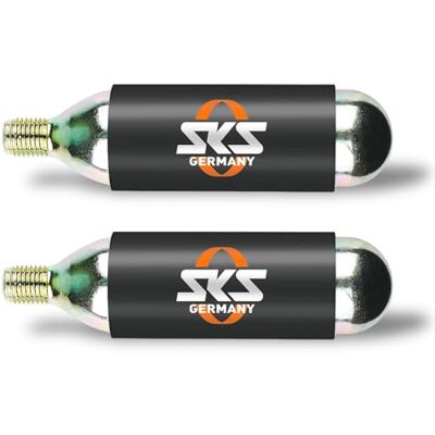 SKS GERMANY CO2 Kartusche 24g mit Gewinde 2er-Set (Luftkartusche, Fahrradzubehör zum schnellen Aufpumpen von Reifen, ideal für MTB-, Rennrad- oder Trekkingreifen, inkl. Kälteschutz) SKS GERMANY CO2 Kartusche 24g mit Gewinde 2er-Set (Luftkartusche, Fahrradzubehör zum schnellen Aufpumpen von Reifen, ideal für MTB-, Rennrad- oder Trekkingreifen, inkl. Kälteschutz)