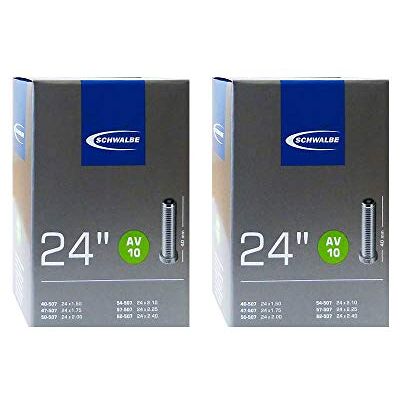 Schwalbe 2 X AV10 Innenschlauch, Schwarz, 24 Inch x 1.5 (40mm Schrader Valve) Schwalbe 2 X AV10 Innenschlauch, Schwarz, 24 Inch x 1.5 (40mm Schrader Valve)