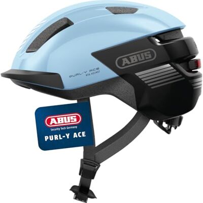 ABUS Fahrradhelm Purl-Y ACE mit LED-Licht – geeignet Fahrten auf E-Bike und S-Pedelec – Trendiger NTA-Schutzhelm für Erwachsene und Jugendliche – Hellblau, Größe M ABUS Fahrradhelm Purl-Y ACE mit LED-Licht – geeignet Fahrten auf E-Bike und S-Pedelec – Trendiger NTA-Schutzhelm für Erwachsene und Jugendliche – Hellblau, Größe M