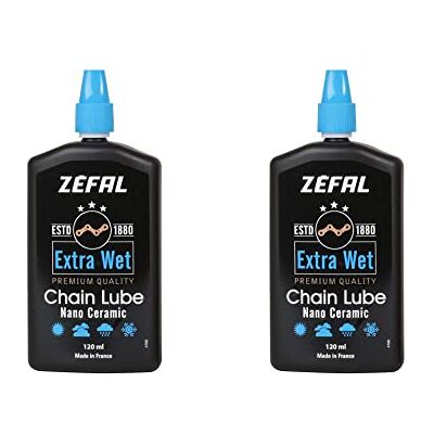 ZEFAL Pack Extra Wet Lube 120 ML Kettenöl Fahrrad Zwei Flaschen Premium Keramik Schmiermittel Fahrradkette MTB-Kettenöl Sehr lange Haltbarkeit 2 x 120 ml Flaschen ZEFAL Pack Extra Wet Lube 120 ML Kettenöl Fahrrad Zwei Flaschen Premium Keramik Schmiermittel Fahrradkette MTB-Kettenöl Sehr lange Haltbarkeit 2 x 120 ml Flaschen