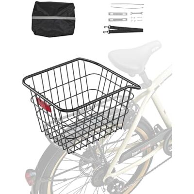 VEVOR Fahrradkorb für hinten 375x290x250mm, Hinterradkorb aus Metalldraht mit reflektierendem Rücklicht & Abdeckung, Gepäckträgerkorb für hinten, passt an die meisten Fahrradgepäckträger VEVOR Fahrradkorb für hinten 375x290x250mm, Hinterradkorb aus Metalldraht mit reflektierendem Rücklicht & Abdeckung, Gepäckträgerkorb für hinten, passt an die meisten Fahrradgepäckträger