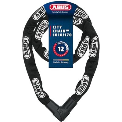 ABUS Kettenschloss CityChain 1010 – Fahrradschloss aus gehärtetem Stahl Sicherheitslevel 12 – 170 cm – Schwarz ABUS Kettenschloss CityChain 1010 – Fahrradschloss aus gehärtetem Stahl Sicherheitslevel 12 – 170 cm – Schwarz