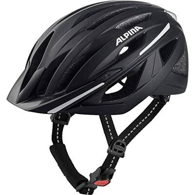 ALPINA HAGA Stoßabsorbierender, Sicherer & Optimal Anpassbarer Urban Fahrradhelm Mit Integriertem LED-Licht Für Erwachsene, Black matt, L (58-63 cm) ALPINA HAGA Stoßabsorbierender, Sicherer & Optimal Anpassbarer Urban Fahrradhelm Mit Integriertem LED-Licht Für Erwachsene, Black matt, L (58-63 cm)