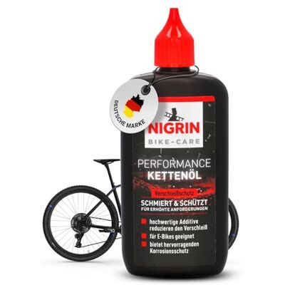 NIGRIN BIKE-CARE E-Bike-Kettenöl, 100 ml Flasche, Fahrradkettenöl, verringert Reibung, macht Fahrradketten leichtläufig NIGRIN BIKE-CARE E-Bike-Kettenöl, 100 ml Flasche, Fahrradkettenöl, verringert Reibung, macht Fahrradketten leichtläufig