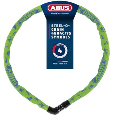 ABUS Kettenschloss Steel-O-Chain 4804C Symbols – Zahlenschloss für Kinderfahrräder – -Sicherheitslevel 4 ABUS Kettenschloss Steel-O-Chain 4804C Symbols – Zahlenschloss für Kinderfahrräder – -Sicherheitslevel 4