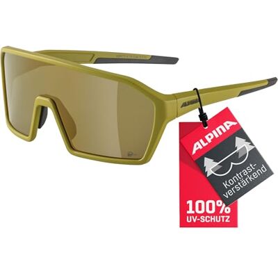 ALPINA RAM Q-LITE Verspiegelte, Kontrastverstärkende & Beschlagfreie Sport- & Fahrradbrille Mit 100% UV-Schutz Für Erwachsene, olive matt ALPINA RAM Q-LITE Verspiegelte, Kontrastverstärkende & Beschlagfreie Sport- & Fahrradbrille Mit 100% UV-Schutz Für Erwachsene, olive matt