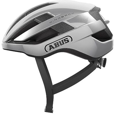 ABUS Rennradhelm WingBack – einfacher Roadhelm für sportliches Fahren im Alltag und in der Freizeit – für Erwachsene und Jugendliche – Silber, Größe L ABUS Rennradhelm WingBack – einfacher Roadhelm für sportliches Fahren im Alltag und in der Freizeit – für Erwachsene und Jugendliche – Silber, Größe L