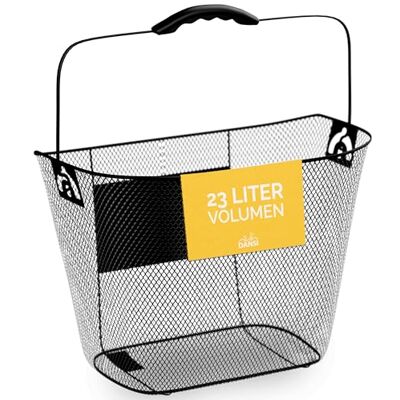 DANSI Fahrradkorb Vorne I mit Express Klick Halterung I Schwarz, Fahrrad Korb für vorne 33x26x27 cm DANSI Fahrradkorb Vorne I mit Express Klick Halterung I Schwarz, Fahrrad Korb für vorne 33x26x27 cm