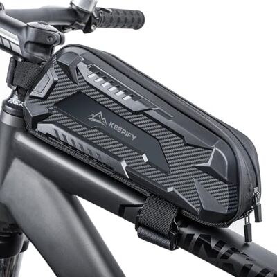 KEEPIFY Ultra-Stützende Fahrradtasche Rahmen, Wasserdichte Fahrrad Rahmentasche, Neue Selbstschließende Oberrohrtasche Fahrrad mit Reißverschluss, Rahmentasche für Rennräder&Mountainbikes&Gravelbike Schwarz KEEPIFY Ultra-Stützende Fahrradtasche Rahmen, Wasserdichte Fahrrad Rahmentasche, Neue Selbstschließende Oberrohrtasche Fahrrad mit Reißverschluss, Rahmentasche für Rennräder&Mountainbikes&Gravelbike Schwarz