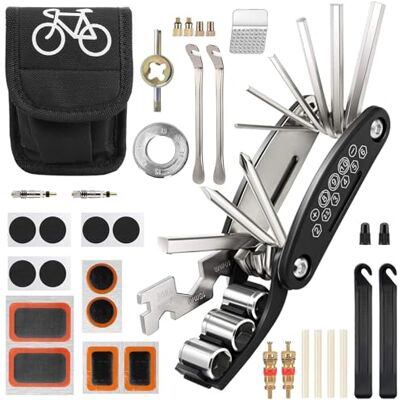 Woobroo 17-in-1 Fahrrad Werkzeug Set – Multifunktions Fahrrad Reparaturset Für Unterwegs Mit Flickzeug, Ideal Für MTB & Rennrad Woobroo 17-in-1 Fahrrad Werkzeug Set – Multifunktions Fahrrad Reparaturset Für Unterwegs Mit Flickzeug, Ideal Für MTB & Rennrad