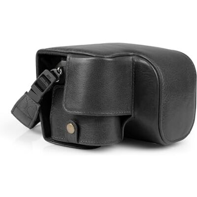 MegaGear Echtleder-Kameratasche für Sony Alpha a6700 Stilvoll und Schützend (Schwarz) MegaGear Echtleder-Kameratasche für Sony Alpha a6700 Stilvoll und Schützend (Schwarz)